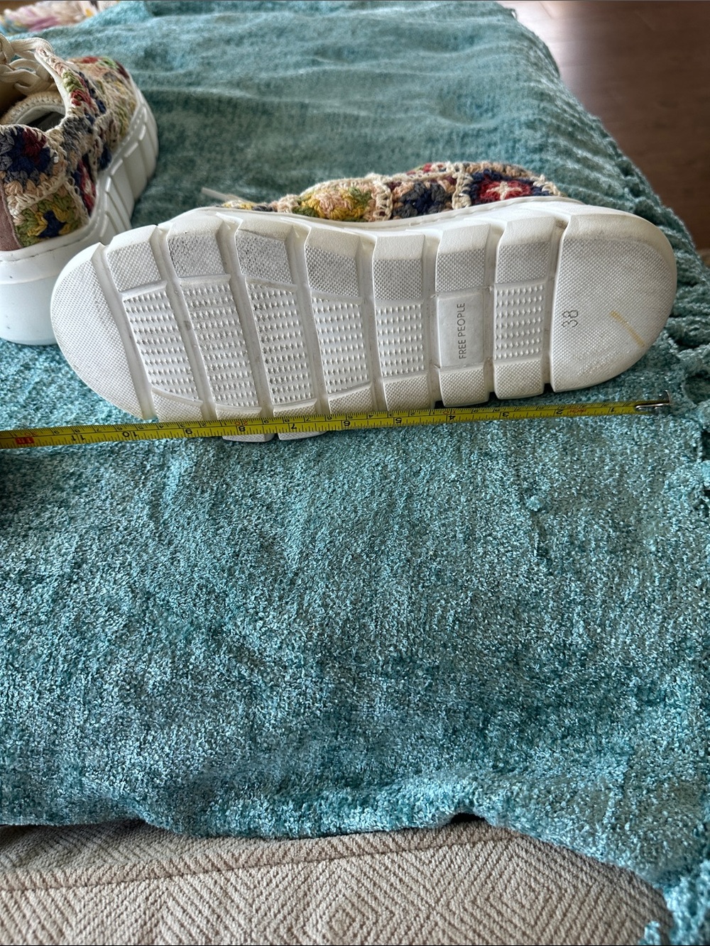 Free People Bohemian  Multicolor Crochet Lace-Up Sneakers - Picture 8 of 8